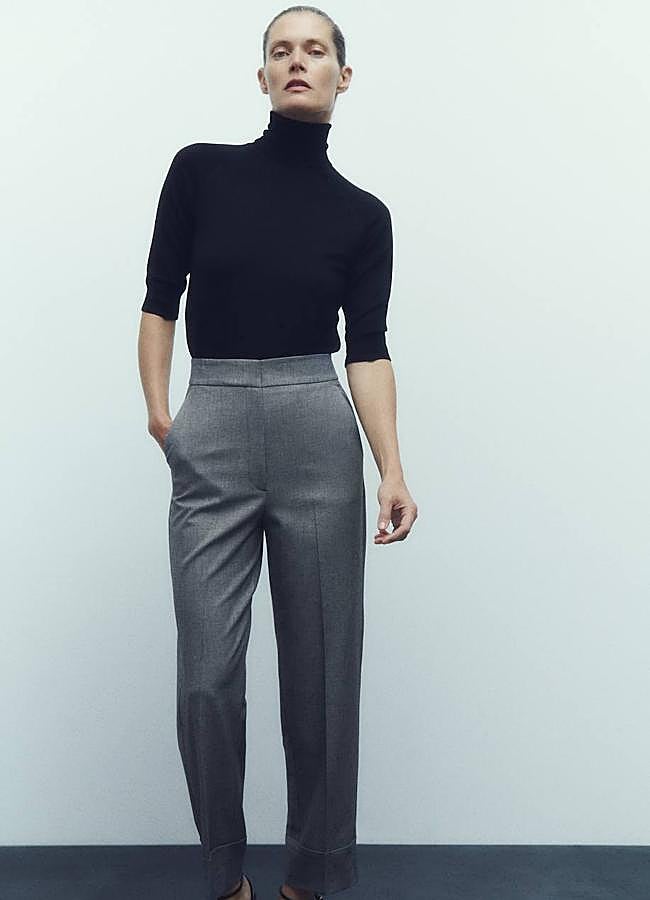 Imagen - Pantalones grises de vestir con tiro alto