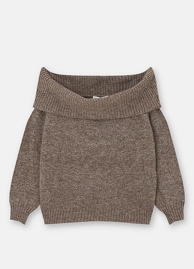 Imagen - Jersey con escote bardot de Pull & Bear. Foto: Pull & Bear.