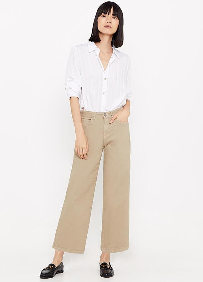 Imagen - Pantalón vaquero fit palazzo crop de Cortefiel