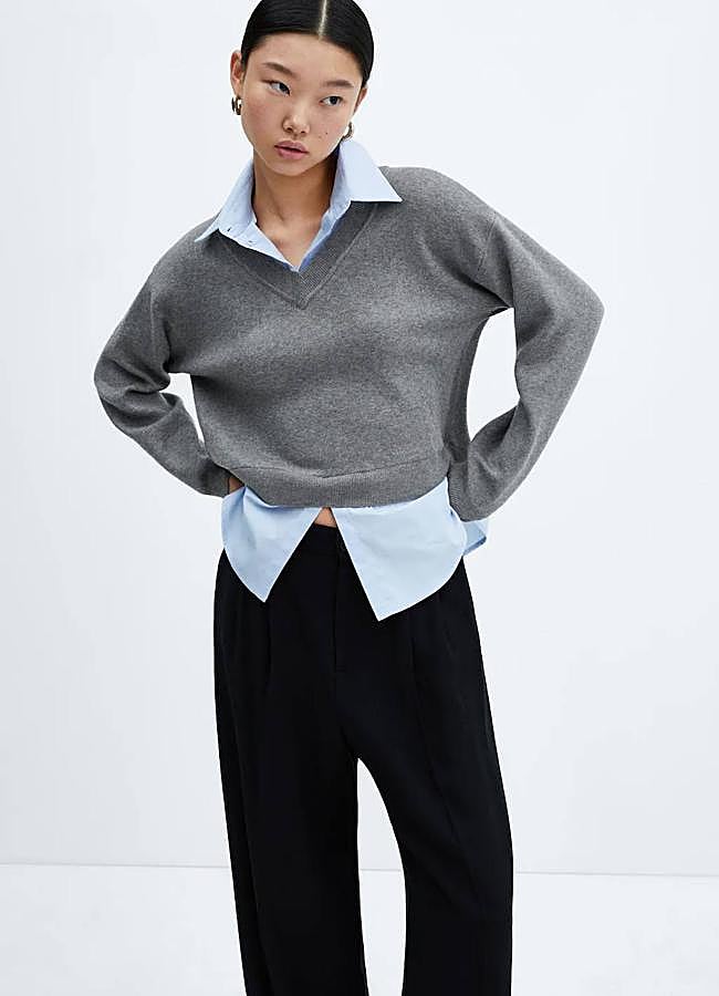 Imagen - Jersey con escote de pico combinado