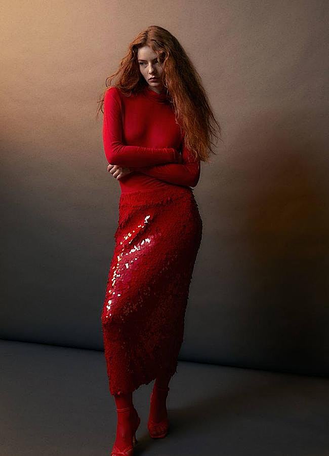 Imagen - Falda de lentejuelas roja