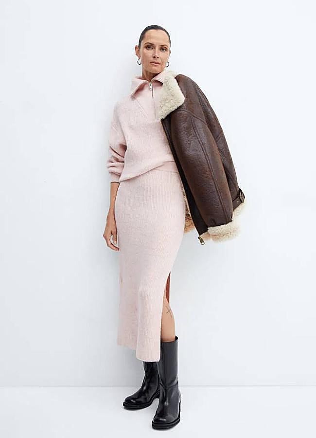 Imagen - Conjunto de punto en rosa pastel