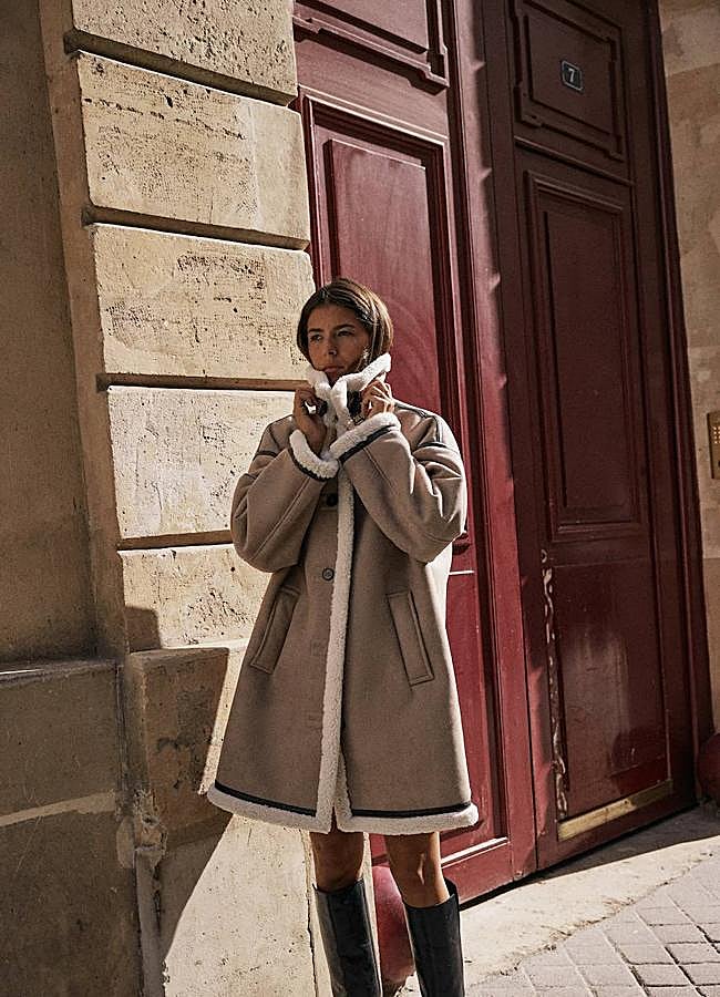 Imagen - Abrigo con forro de borreguillo y costuras