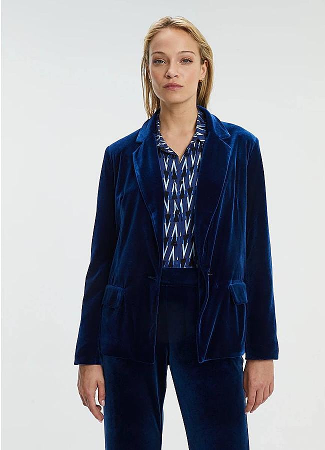 Imagen - Blazer de terciopelo color azul regio