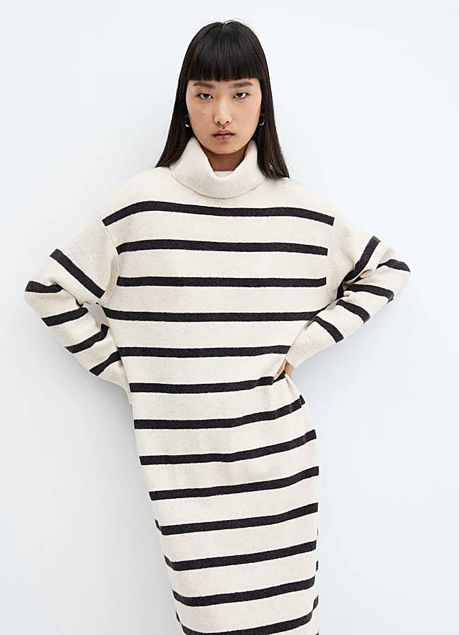 Imagen - Maxi vestido de punto con estampado a rayas