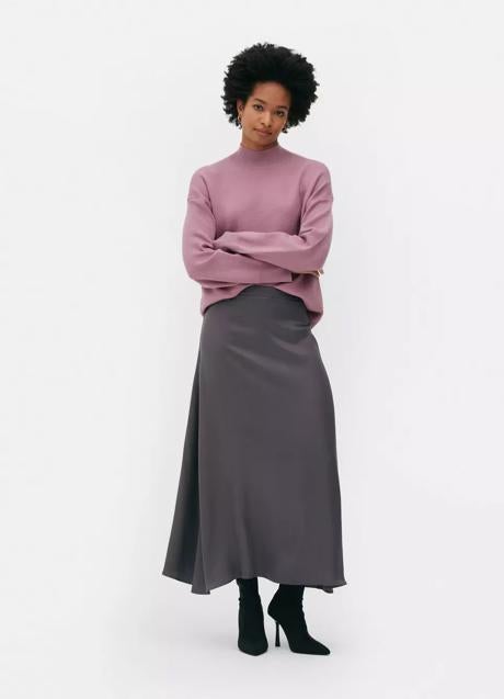 Imagen - Falda satinada de color gris de Primark (16 euros)