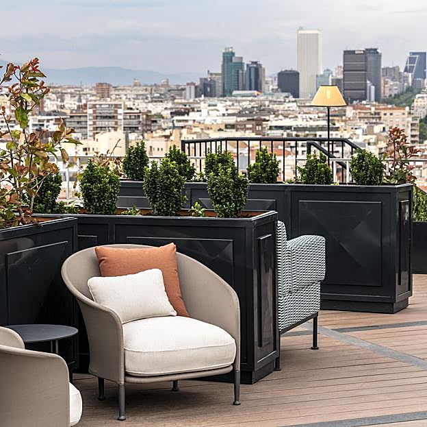 La terraza de la 15ª planta del Club Financiero Génova, con vistas a todo Madrid.