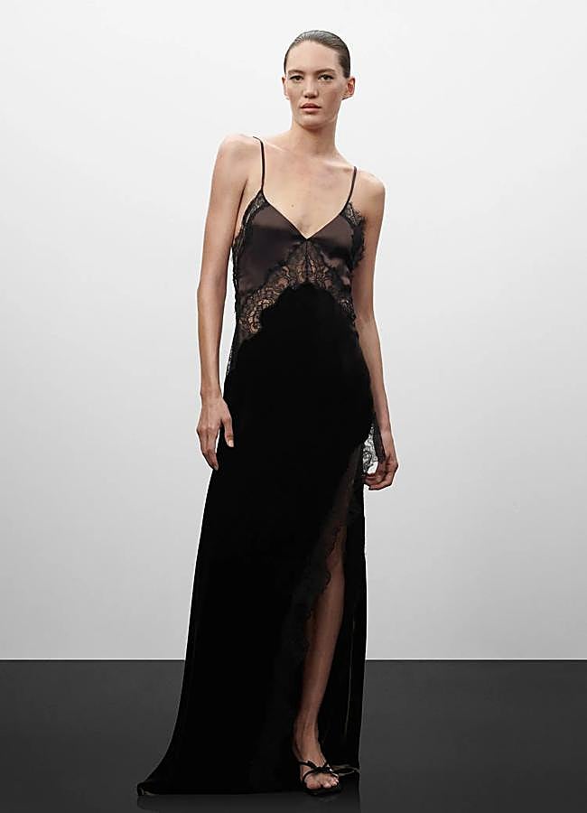 Imagen - Vestido lencero terciopelo seda de Jean Ceballos x Mango, 220 euros.