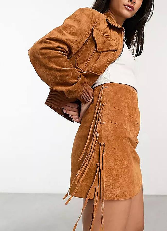 Imagen - Falda de ante corta con flecos