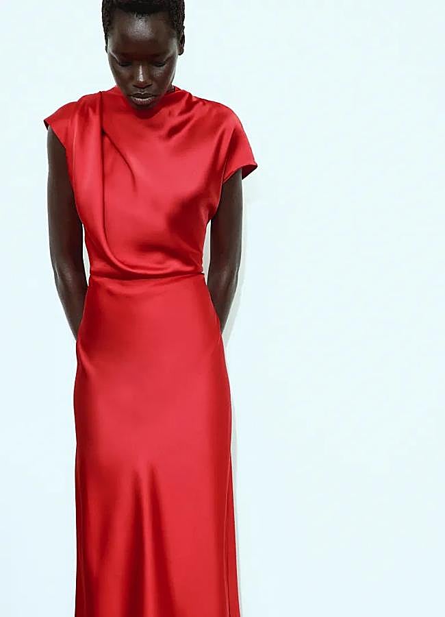 Imagen - Vestido de satén con lazada de H&M, 37,50 euros.