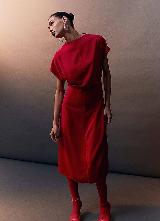 Imagen - Vestido rojo con manga corta japonesa