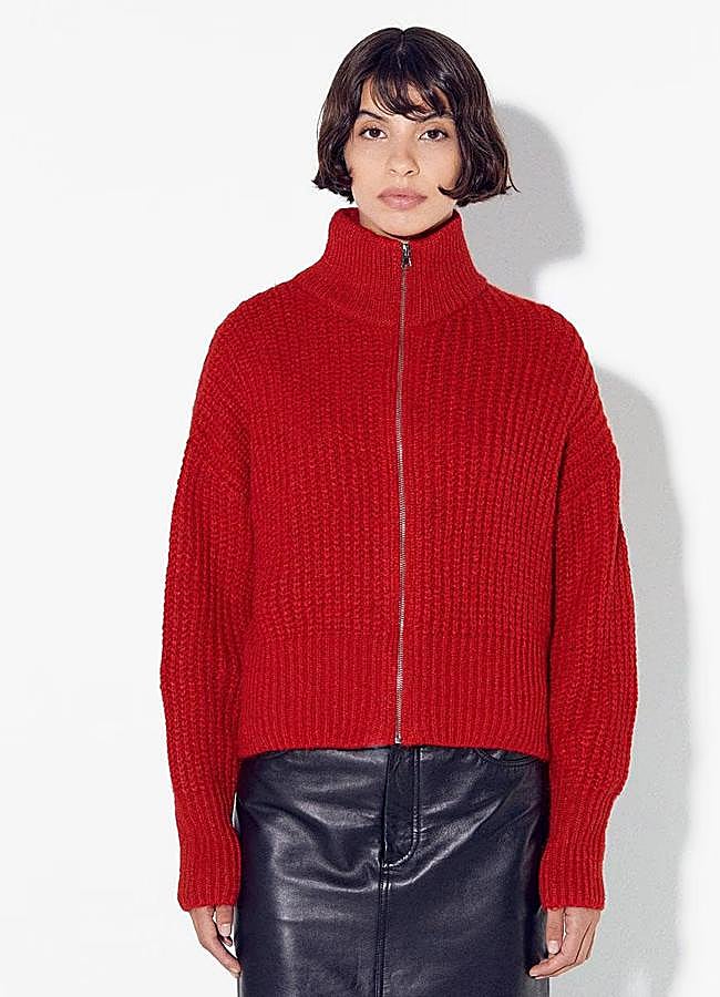 Imagen - Cárdigan con cremallera en rojo de Parfois. Foto: Parfois-