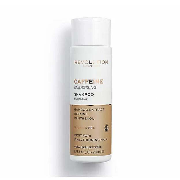 Champú Energizante con Cafeína para Cabello Fino de Revolution Haircare.
