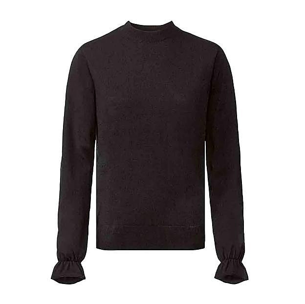 Jersey en color negro con volantes de Lidl.