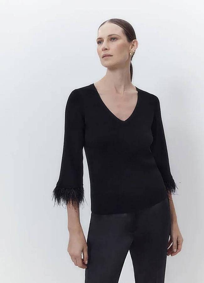 Imagen - Jersey con adorno de plumas