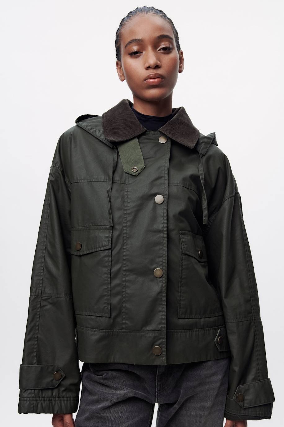 Imagen - Parka en tejido encerado oscuro