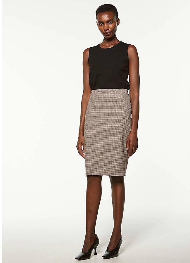 Imagen - Falda de cuadros midi tipo lápiz