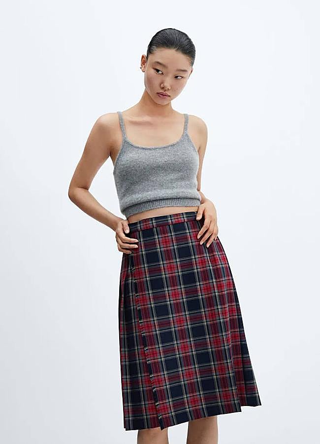Imagen - Falda de cuadros tartán con tablas