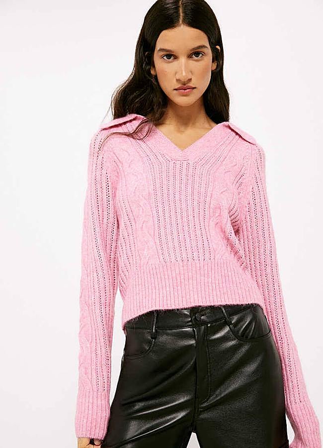 Imagen - Jersey rosa trenzado