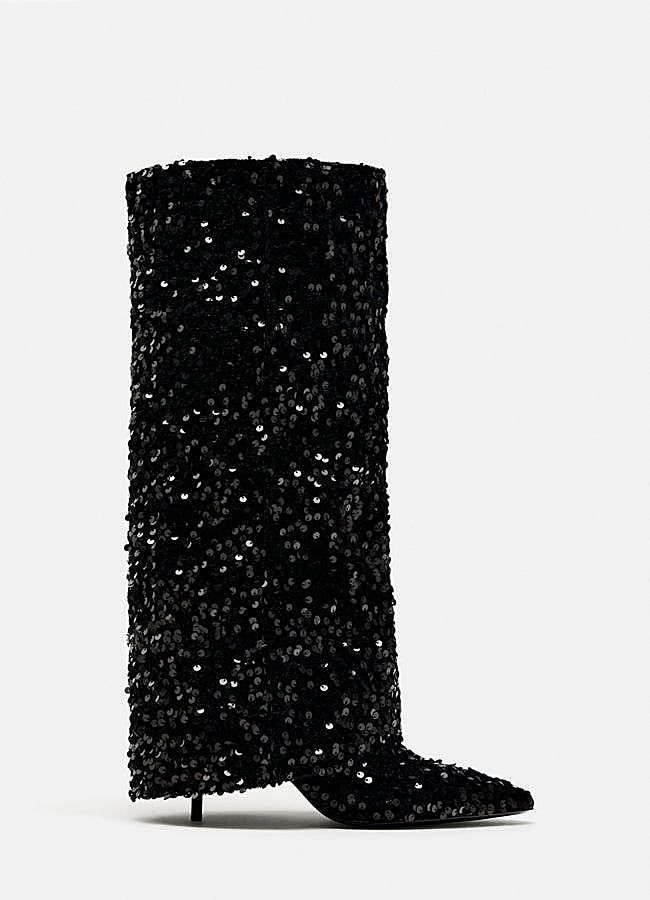 Imagen - Botas polaina con lentejuelas de Zara. Foto: Zara.