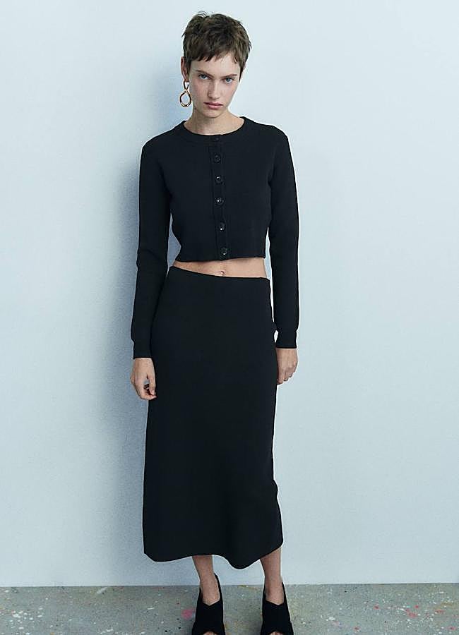 Imagen - Falda de punto básica en negro