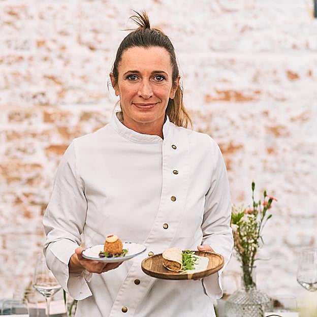 Begoña Rodrigo con las dos tapas a base de cordero nacional que ha ideado para la tercera edición de Pastoreo.