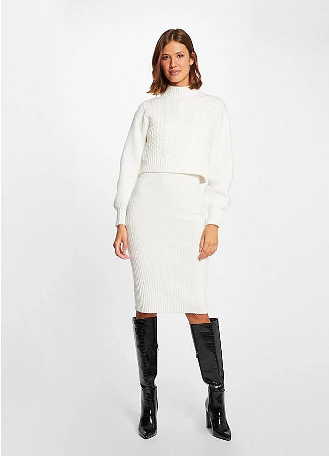 Imagen - Vestido de invierno en punto trenzado