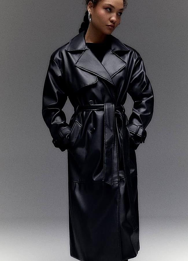 Imagen - Abrigo básico tipo trench efecto piel