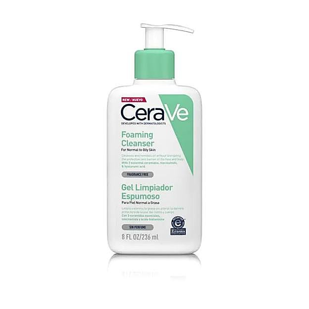 Cerave Gel Limpiador Espumoso.