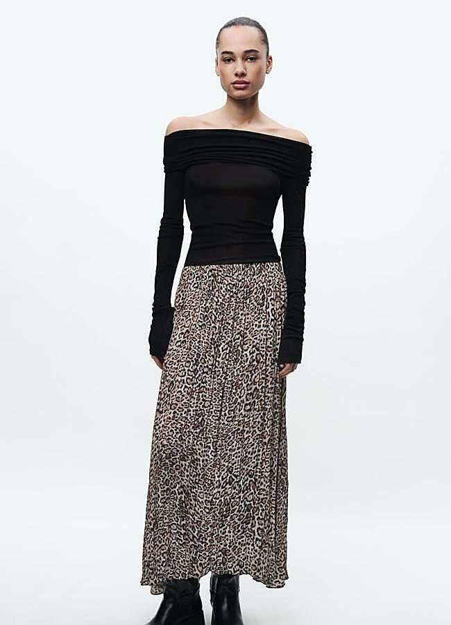 Imagen - Falda midi con animal print de Zara