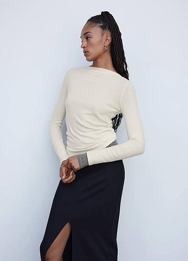 Imagen - Camiseta de manga larga con cuello barco