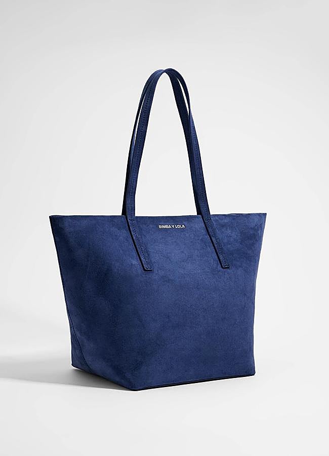Imagen - Bolso shopper en serraje azul de Bimba y Lola.