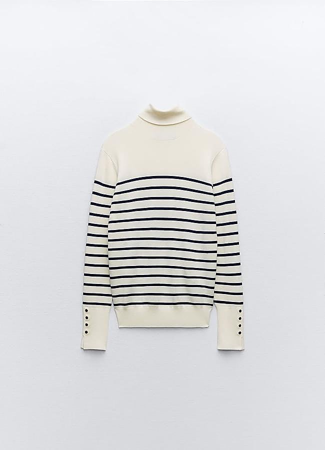 Imagen - Jersey de cuello alto con estampado de rayas de Zara.