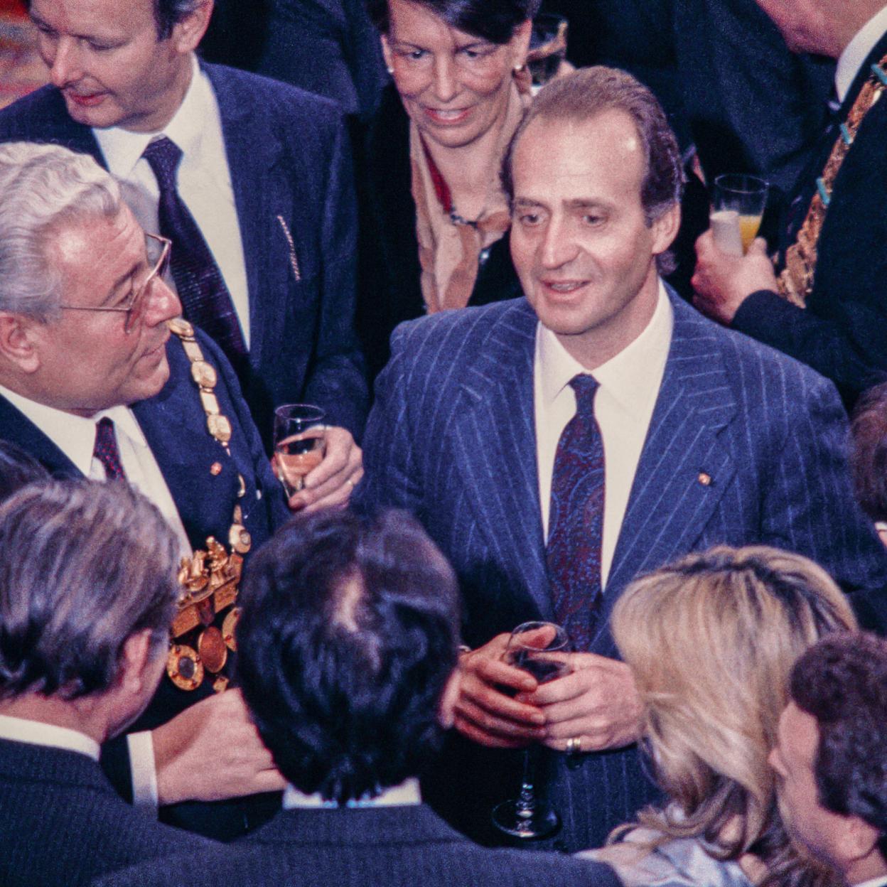 el rey Juan Carlos en una de sus fiestas.