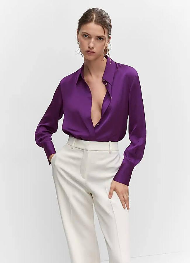 Imagen - Camisa satinada morada