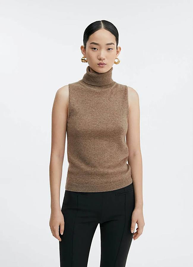 Imagen - Top con cuello alto en tejido de cashmere