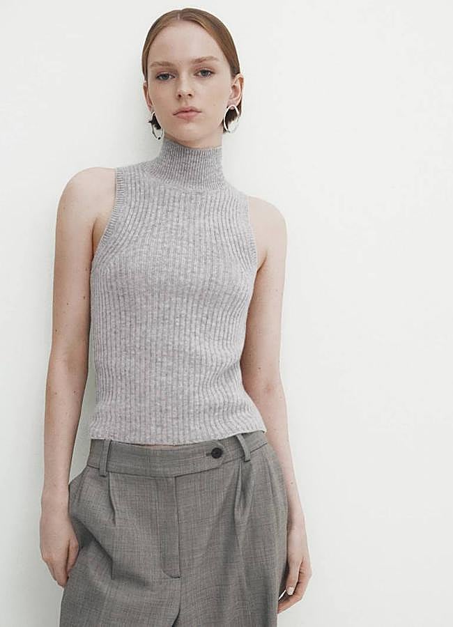 Imagen - Top con cuello alto en tejido de lana