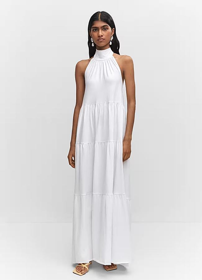 Imagen - Vestido largo en color blanco de Mango.