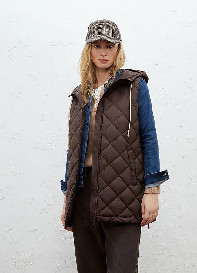 Imagen - Chaleco largo acolchado en diamante