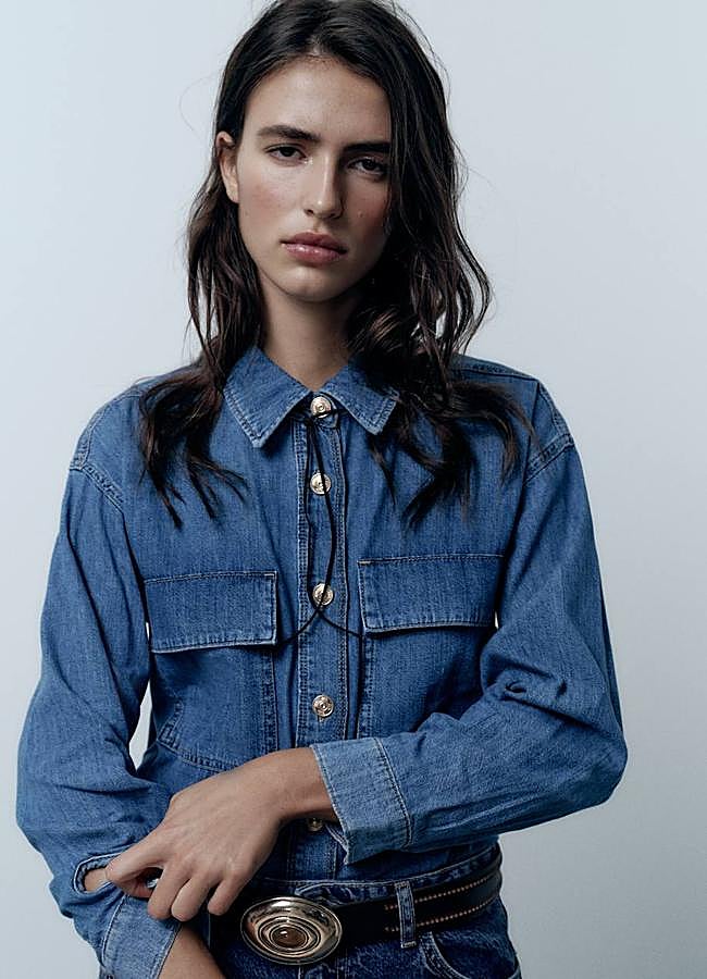 Imagen - Camisa vaquera con botones metálicos