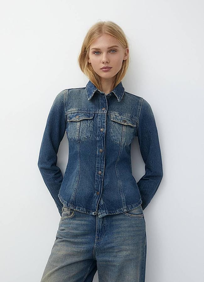 Imagen - Camisa vaquera con tejido efecto desgastado