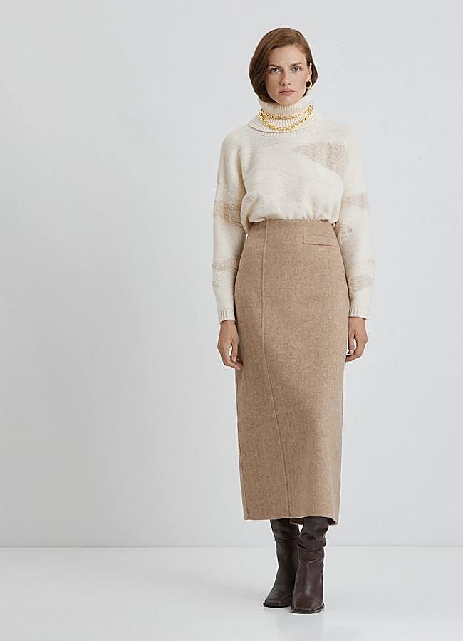 Imagen - Falda de tubo en tejido de lana