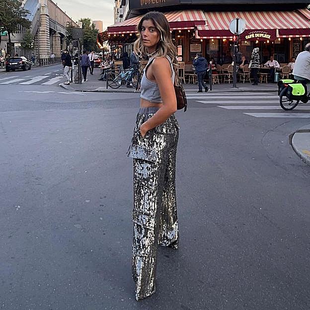 Pantalones cargo de lentejuelas