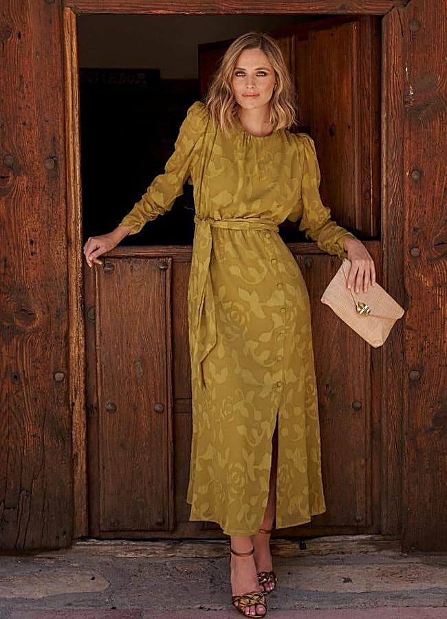 Imagen - Vestido midi en verde oliva de Polin et Moi,