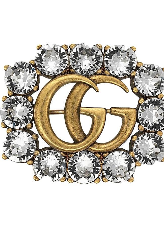 Imagen - Gucci broche con cristales Double G, 350 euros.