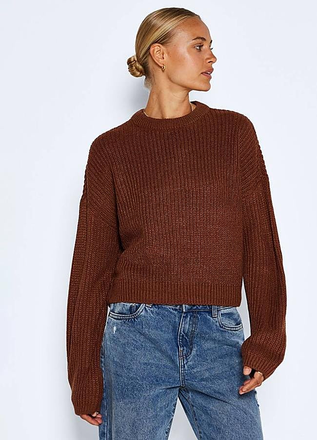 Imagen - Jersey de punto grueso en tono marrón
