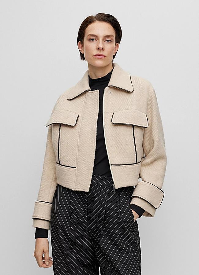 Imagen - Chaqueta de lana en beige de Boss.