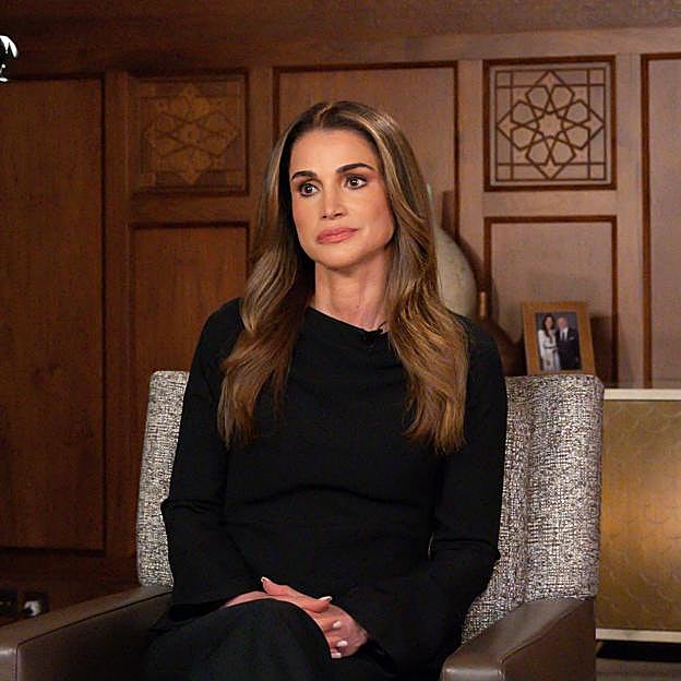 Rania en un momento de su entrevista con CNN. 