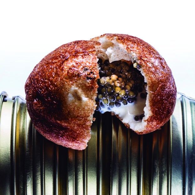 El panchino relleno de caviar de Disfrutar, el plato por excelencia del restaurante barcelonés según Oriol Castro.