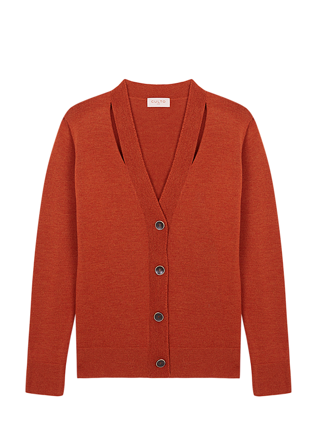 Imagen - Cárdigan de punto Jeanette en color naranja de by Culto.